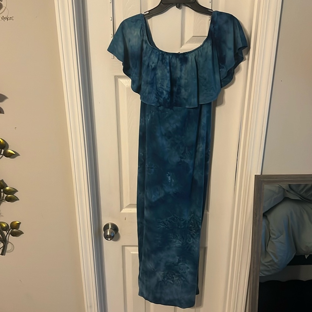 Nice Turquoise Dress Sleeveless and Soft Material Size 1X